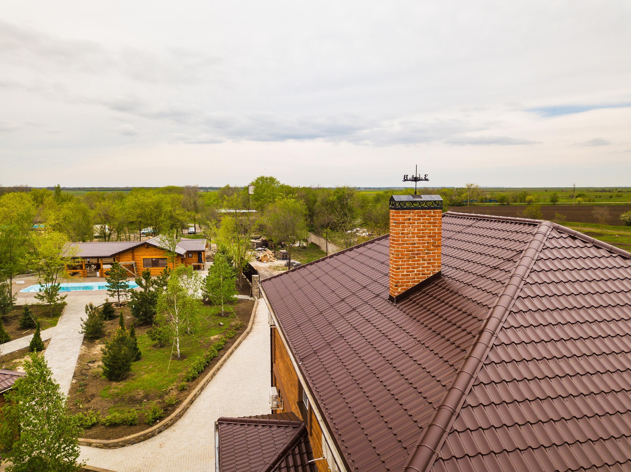 metal tile roof on a home