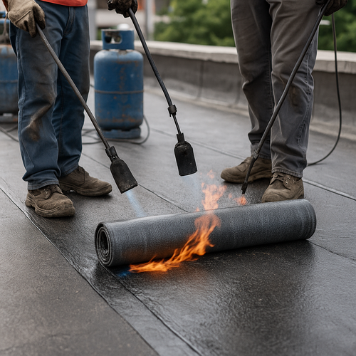 modified bitumen roof install